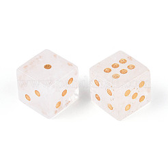 天然水晶彫刻キューブサイコロ  テーブルゲームをプレイするため  15~16.5x15~16.5x15~16.5mm&nbsp;T144-07D