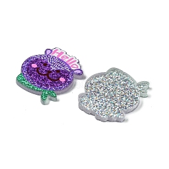 樹脂デコデンカボション  スパンコール/グリッタースパンコール付き  クマ  23x21x2mm&nbsp;RESI-C045-08A