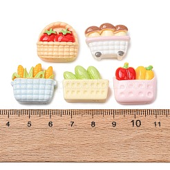 オペーク樹脂カボション  野菜かご  ミックスカラー  18~20x21.5~22.5x7~9mm&nbsp;FIND-E058-03