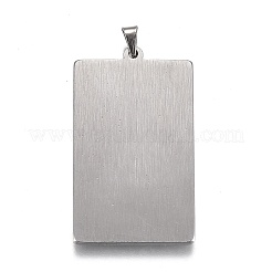 304ステンレスペンダント  タロットカードペンダント  タロットと太陽の長方形xix  ステンレス鋼色  41x24x2mm  穴：6x3.5mm&nbsp;STAS-H116-01P