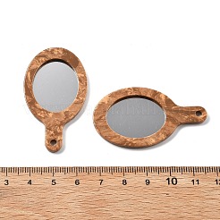 不透明セルロースアセテートペンダント  鏡  ペルー  50x28x2.5mm  穴：2.5mm&nbsp;OACR-S046-01D