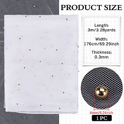 ポリエステル生地  ABSの模造パールと  結婚式の天井の装飾  ホワイト  1600x0.2mm  約3m / pc&nbsp;DIY-WH0683-57A