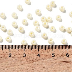 焼付塗装ガラスシードビーズ  ラウンド  古いレース  4x3mm  穴：1.2mm  約7650個/ポンド&nbsp;SEED-H002-I-A518