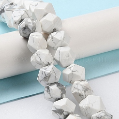 天然ハウライトスターカットラウンドビーズ連売り  多面カット  7~12x7~10x7~12mm  穴：1.2mm  約25~26個/連  8.39''~8.62''（21.3~21.9センチメートル）&nbsp;G-M418-C16-01