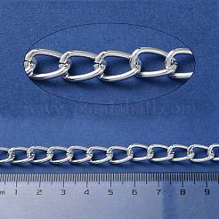 酸化アルミニウムカーブチェーン  溶接されていない  スプールで  銀  12x8x2mm  約131.23フィート（40m）/ロール&nbsp;CHA-E003-23S