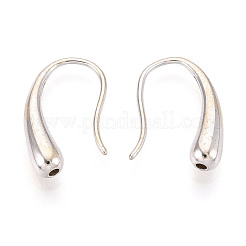 925スターリングシルバーピアスフック  ティアドロップ  銀  16.5~17.5x4mm  穴：1.4mm  ピン：0.8mm&nbsp;STER-N017-07S