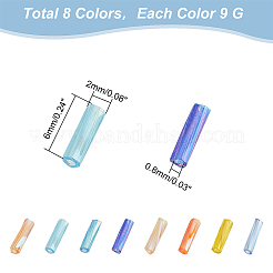 2880個 8色 不透明ガラスツイストビューグルビーズ  丸い穴  ミックスカラー  6x2mm  穴：0.8mm  9 G /カラー  360個/カラー&nbsp;EGLA-PH0001-33