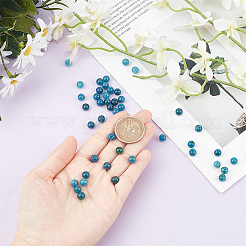 2 連売り天然石英ビーズ連売り  染め＆加熱  模造アパタイト  ラウンド  6~6.5mm  穴：1mm  約63個/連  15.35インチ（39cm）&nbsp;G-GO0001-33B