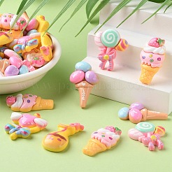 40 個 5 スタイルデザートテーマ不透明樹脂カボション  模造食品  ハート＆ボトル＆アイスクリーム＆キャンディーシェイプ  ミックスカラー  31~36.5x17~30x6.5~8mm  8個/スタイル&nbsp;RESI-CJ0003-03