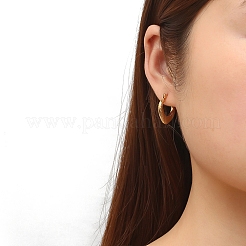 ヨーロッパとアメリカのファッションレディースステンレススチールV字フープピアス  18KGP本金メッキ  20x18.2mm&nbsp;PW-WGDDEAE-01