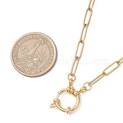 4mm 304ステンレススチールペーパークリップチェーンネックレス（スプリングリング留め具付き）  ゴールドカラー  21.26インチ（54cm）&nbsp;NJEW-JN05708