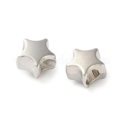 CCBプラスチックヨーロッパビーズ  大穴ビーズ  プラチナ  スター  10.5x10.5x7mm  穴：3.5mm&nbsp;CCB-L015-15A-P