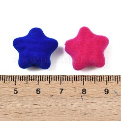 不透明アクリルビーズを植毛  ミックスカラー  スター  18x20x9.5mm  穴：2.5mm&nbsp;OACR-G055-02B