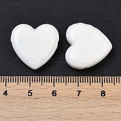 手作りランプワークビーズ  ハート  ホワイト  19~19.5x20x6.5~7mm  穴：1.6mm&nbsp;LAMP-G166-09B