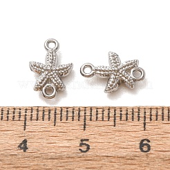 304ステンレススチールコネクタチャーム  ヒトデリンク  ステンレス鋼色  11x7.5x3mm  穴：1mm&nbsp;STAS-N124-44P