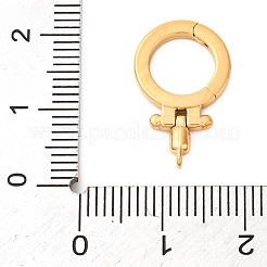 304ステンレススチールツイスタークラスプ  リング  ゴールドカラー  19.5x12x2mm  穴：1.2mm  内径：8mm&nbsp;STAS-S187-01G
