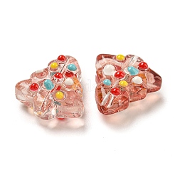 手作りランプワークビーズ  クリスマスツリー  インディアンレッド  16.5x15x7.5mm  穴：1.2mm&nbsp;LAMP-B026-01D