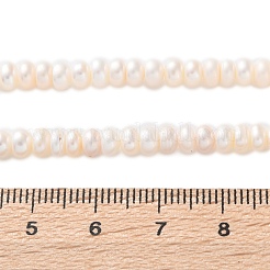 天然養殖淡水パールビーズ連売り  グレード6a++  ロンデル  桃パフ  4.5~5mm  穴：0.6mm  約130個/連  14.80~14.88インチ（37.6~37.8cm）&nbsp;PEAR-I007-02D-02