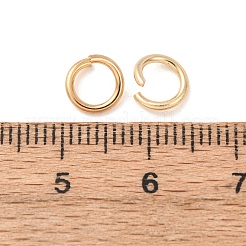真鍮製オープンタイプ丸カン  ラウンド  カドミウムフリー＆鉛フリー  24KGP本金メッキ  7x1mm  内径：5mm  18ゲージ&nbsp;KK-G604-08G-03