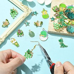 30本10スタイルアロイペンダント  エナメル  混合図形  15~31x11.5~22x1~5.5mm  穴：1.6~3mm  3個/スタイル&nbsp;ENAM-CJ0005-78