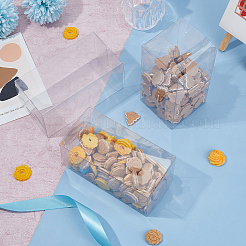 長方形の透明なプラスチックのPVCボックスギフト包装  防水折りたたみボックス  おもちゃやカビ用  透明  箱：7x7x14.1センチメートル  20pc&nbsp;CON-DC0001-12A