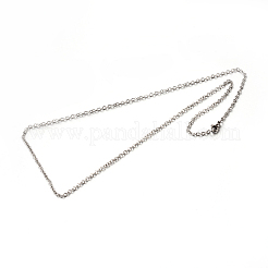 変色しにくい304ステンレススチールアズキチェーンネックレス  ステンレス鋼色  17.7インチ（45cm）&nbsp;LS-STAS-M174-027P