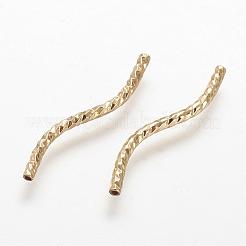 メッキ真鍮チューブビーズラック  カドミウムフリー＆鉛フリー  長持ちメッキ  ゴールドカラー  24x1.5mm  穴：0.5mm&nbsp;KK-A142-001G