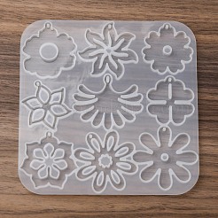 DIYペンダントシリコンモールド  レジン型  花  147x145x4mm  穴：2mm&nbsp;SIMO-P013-04B