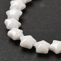 天然石ホワイトジェイドビーズ連売り  スター  7.5x7.5x4.5mm  穴：0.7mm  約56個/連  14.96インチ（38cm）&nbsp;G-Z080-A23-8mm