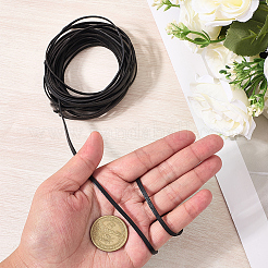 DIYクラフト用牛革コード5m  フラット  ブラック  3x1mm  約5.47ヤード（5m）/セット&nbsp;WL-GF0001-25A-01