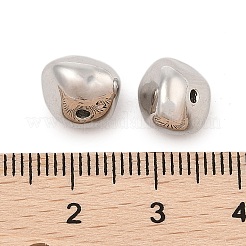 真鍮ビーズ  カドミウムフリー＆ニッケルフリー＆鉛フリー  ナゲット  プラチナメッキ  8x10x10mm  穴：1mm&nbsp;KK-L223-011P