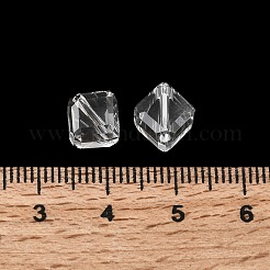 模造オーストリアクリスタルビーズ  グレードAAA  k9ガラス  多面カット  キューブ  透明  8.5x10x10mm  穴：0.9~1mm&nbsp;SWAR-F069-7x7mm-01