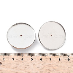 変色しない304ステンレススチールのブローチベースセッティング  フラットラウンド  ステンレス鋼色  31.5x2mm  トレイ：30.5mm&nbsp;FIND-D035-04F-P