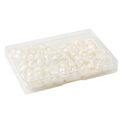 200個 2スタイル ABS模造パールビーズ  シェル形状  ホワイト  10~11x11.5~12.5x4~6.5mm  穴：1.6~1.8mm  100個/スタイル&nbsp;OACR-FS0002-31