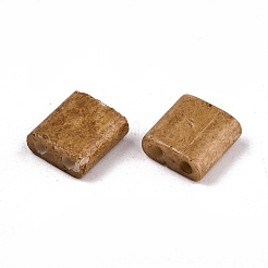 Fgb2穴ガラスシードビーズ  焼き付け塗料  正方形  ゴールデンロッド  5x4.5~5.5x2~2.5mm  穴：0.5~0.8mm  約1180個/袋&nbsp;SEED-S031-L-ST1004F