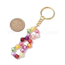 アクリルビーズキーホルダー  鉄パーツ  ミックスカラー  11.5cm&nbsp;KEYC-JKC00771