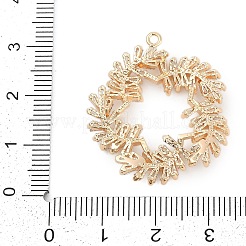真鍮チャーム  花のチャーム  ガラスと  18KGP本金メッキ  30.5x28x4.5mm  穴：1.5mm&nbsp;KK-Q026-17G
