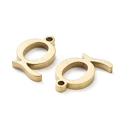 304ステンレススチールチャーム  レーザー切断  文字Qのチャーム  14KGP本金メッキ  11x8x1.5mm  穴：1.2mm&nbsp;STAS-M327-01G-Q