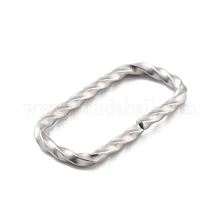 変色しない304ステンレススチール製クイックリンクコネクター  ねじれた開いた連結リング  長方形  16x8x1.4mm  内径：6x14mm&nbsp;STAS-E210-01B-P