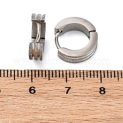 サンドフラッシュ 304 ステンレススチール フープピアス 女性用  ラウンド  ステンレス鋼色  13x4mm&nbsp;EJEW-M001-22P