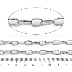 304ステンレススチールテクスチャアズキチェーン  スプールで  PVD真空メッキ  長持ちメッキ  溶接されていない  ステンレス鋼色  11x6x2mm  約32.81フィート（10m）/ロール&nbsp;STAS-P386-10P