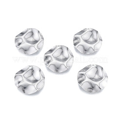 変色しない201ステンレススチールペンダント  ハンマーチャーム  フラットラウンド  ステンレス鋼色  22x0.5mm  穴：1.2mm&nbsp;STAS-B027-21P
