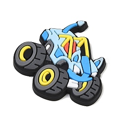 塩ビカボション  漫画の車  ブルー  33.5x34.5x4mm&nbsp;PL-T045-05A