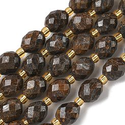天然石ブロンザイトビーズ連売り  多面カット  ライス  シードビーズで  7.5~8x6~7.5mm  穴：0.8~1mm  約36~40個/連  15.55~15.75''（39.5~40センチメートル）&nbsp;G-F809-A07-01