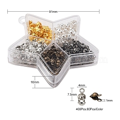 350~400個5色アイアンボールチープ  カロット終了  クラムシェルノットカバー  ミックスカラー  7.5x4mm  穴：1mm  内径：3mm  70~80個/カラー&nbsp;IFIN-YW0001-33