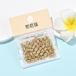 シェグレイスの真鍮ビーズ  波形の  コラム  カドミウムフリー＆ニッケルフリー＆鉛フリー  18KGP本金メッキ  5x5mm  穴：3mm&nbsp;XGRPCF654-212G