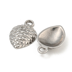 変色しない304ステンレススチールペンダント  ティアドロップチャーム  ステンレス鋼色  19x12x3.5mm  穴：2.2mm&nbsp;STAS-N103-106P