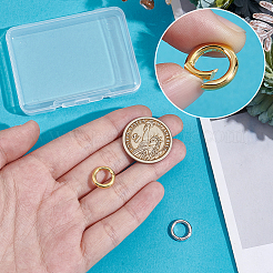 2個2色925スターリングスチールスプリングゲートリング  スタンプ925個付きラウンドリング  ミックスカラー  12x2mm  穴：7.5mm  1pc /カラー&nbsp;STER-GA0001-25