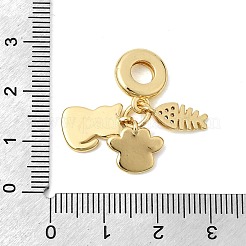 真鍮製マイクロパヴェクリアキュービックジルコニアヨーロピアンダングルチャーム  白猫の魚の骨の大きな穴のペンダント（エナメル加工）  カドミウムフリー＆鉛フリー  長持ちメッキ  ラックめっき  18KGP本金メッキ  26mm  穴：4.5mm&nbsp;KK-Z150-11G