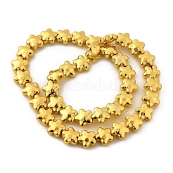 電気メッキガラスビーズセット  スター  フルメッキ  黄金メッキ  11.5x12x6.5mm  穴：0.8mm  約40個/連  17.32''（44センチメートル）&nbsp;EGLA-V001-05A